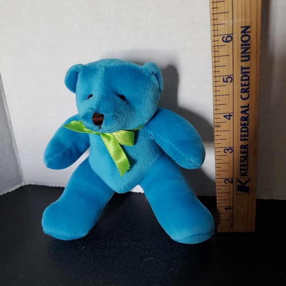 Blue Teddy Bear Plush with Stitched Nose Stuffed NOT a Toy L👀K - Picture 3 of 5